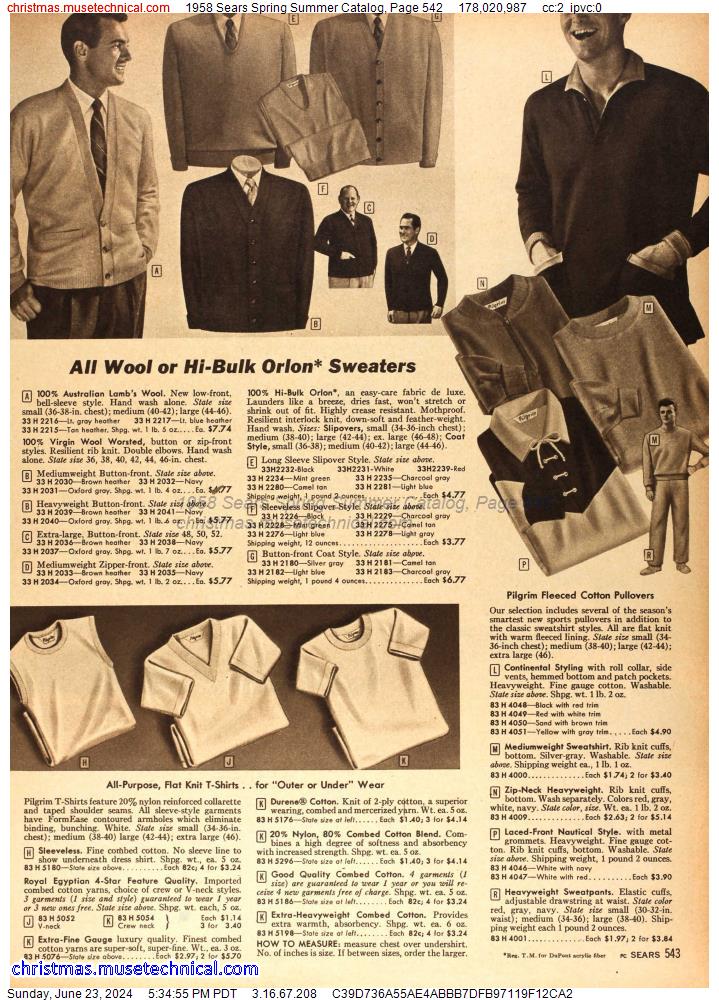1958 Sears Spring Summer Catalog, Page 542