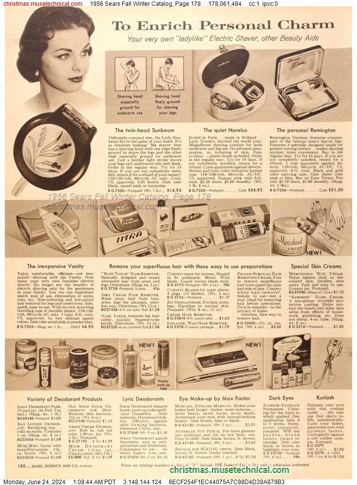 1956 Sears Fall Winter Catalog, Page 178