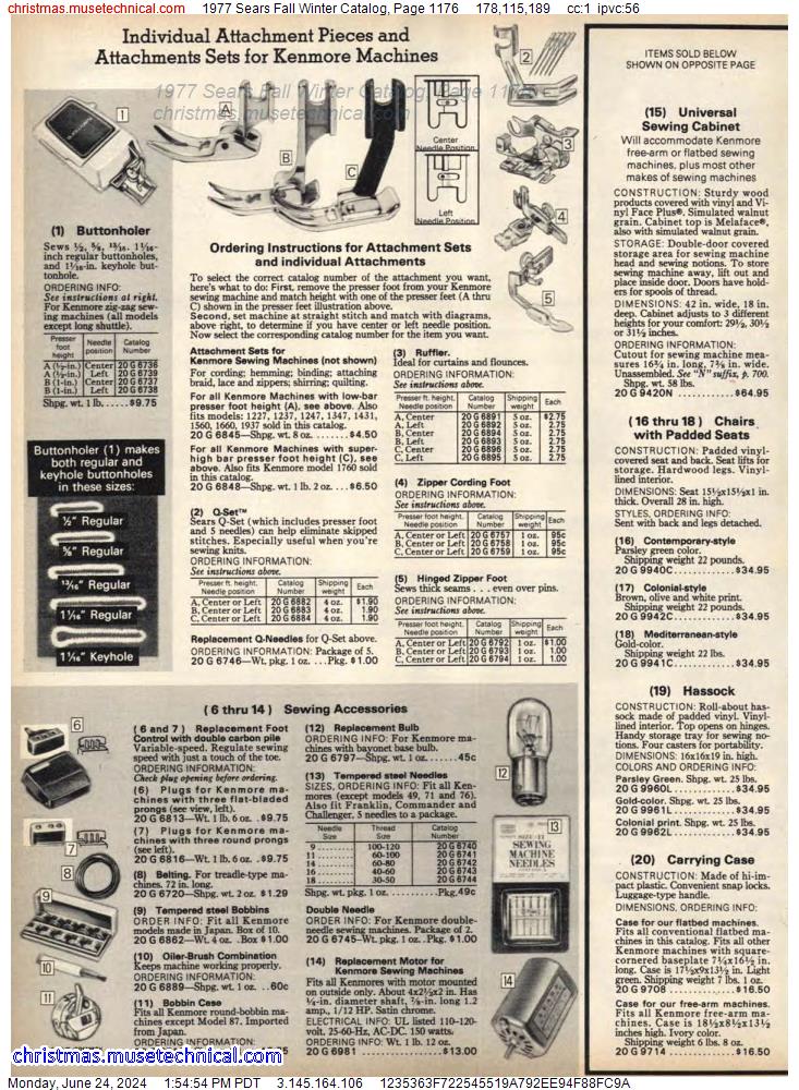 1977 Sears Fall Winter Catalog, Page 1176