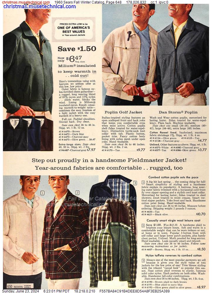 1960 Sears Fall Winter Catalog, Page 648
