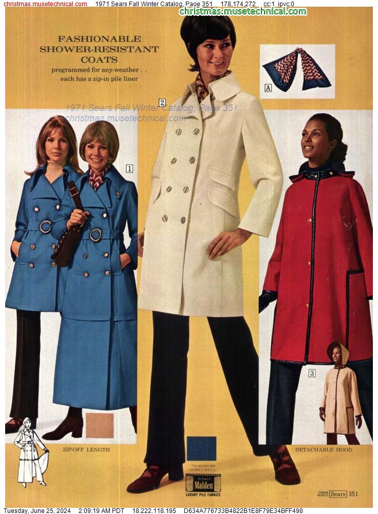 1971 Sears Fall Winter Catalog, Page 351