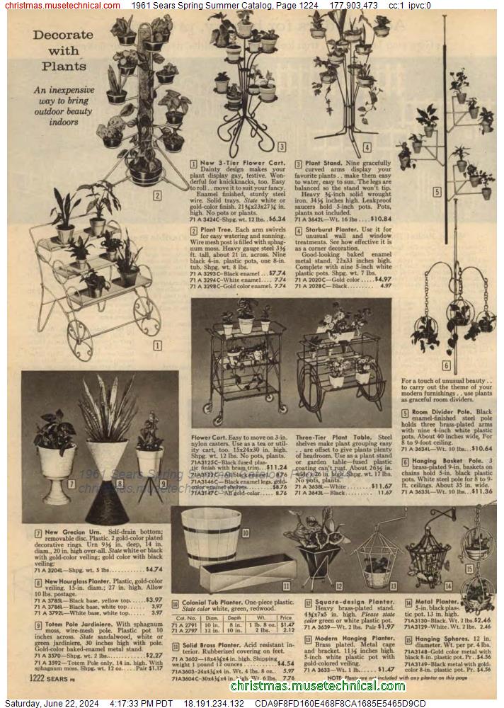 1961 Sears Spring Summer Catalog, Page 1224