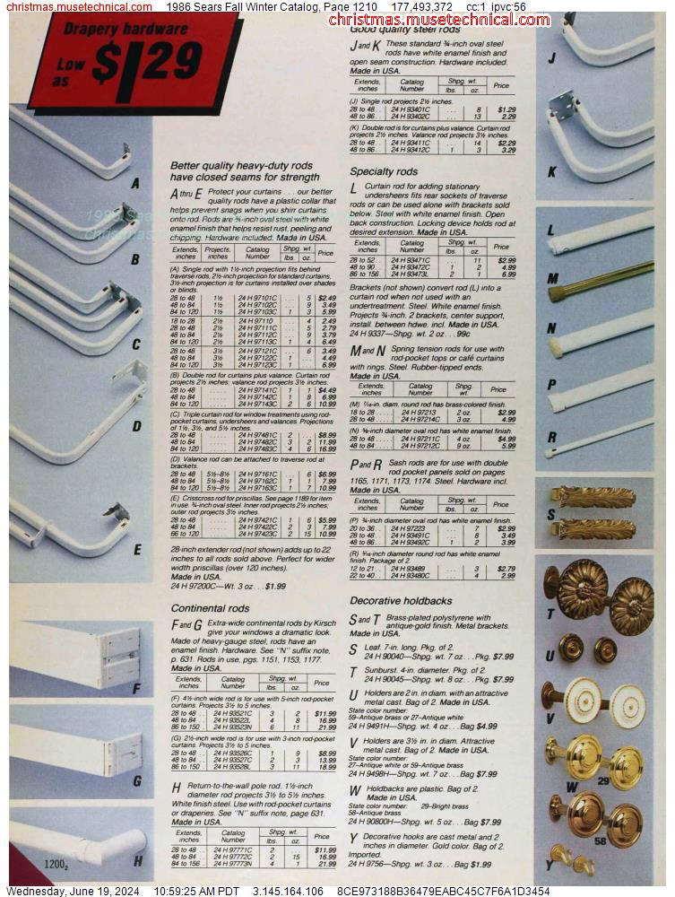 1986 Sears Fall Winter Catalog, Page 1210