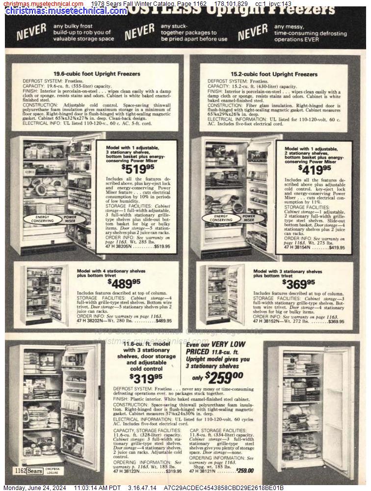 1978 Sears Fall Winter Catalog, Page 1162
