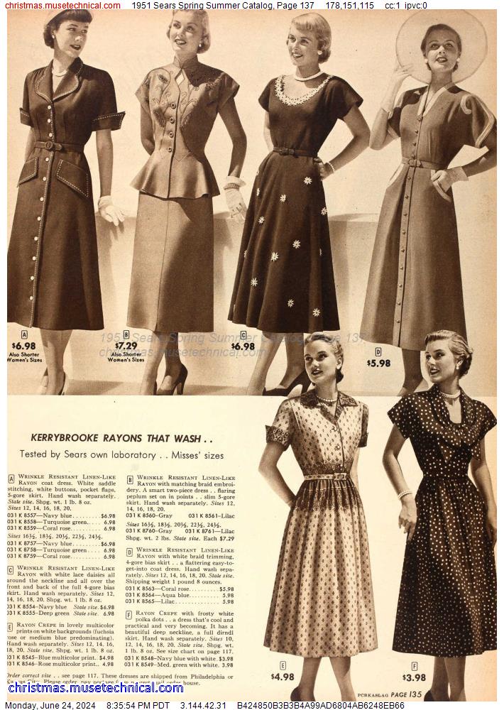 1951 Sears Spring Summer Catalog, Page 137