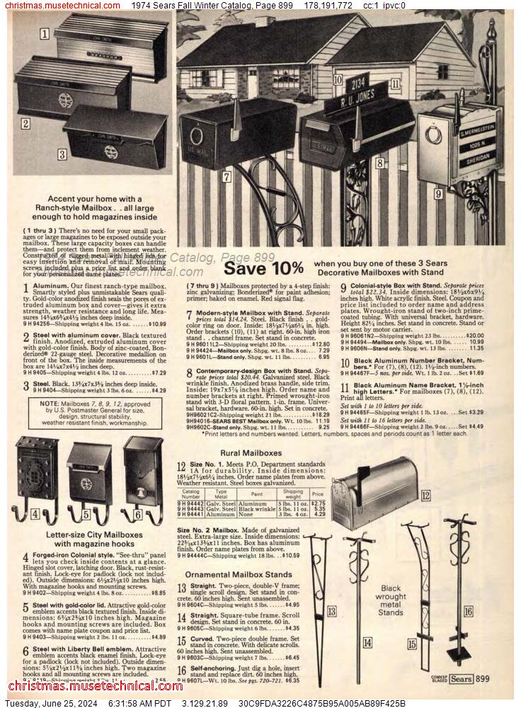 1974 Sears Fall Winter Catalog, Page 899
