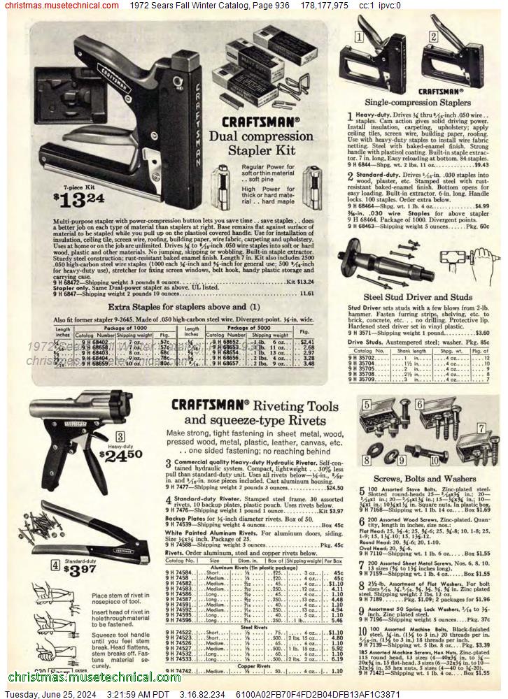 1972 Sears Fall Winter Catalog, Page 936