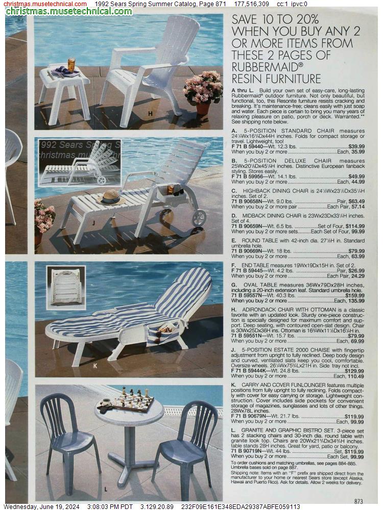1992 Sears Spring Summer Catalog, Page 871