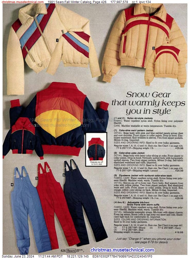 1981 Sears Fall Winter Catalog, Page 426