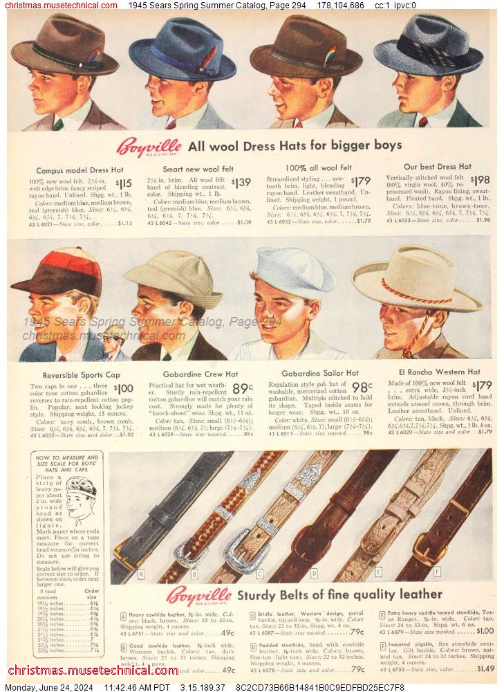 1945 Sears Spring Summer Catalog, Page 294
