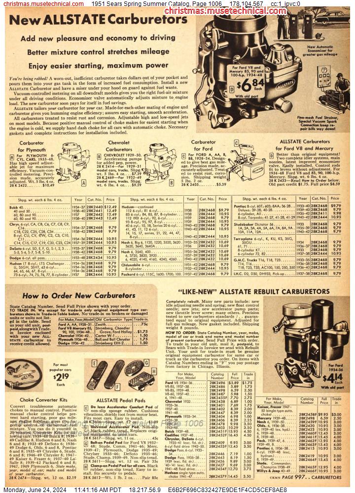 1951 Sears Spring Summer Catalog, Page 1006