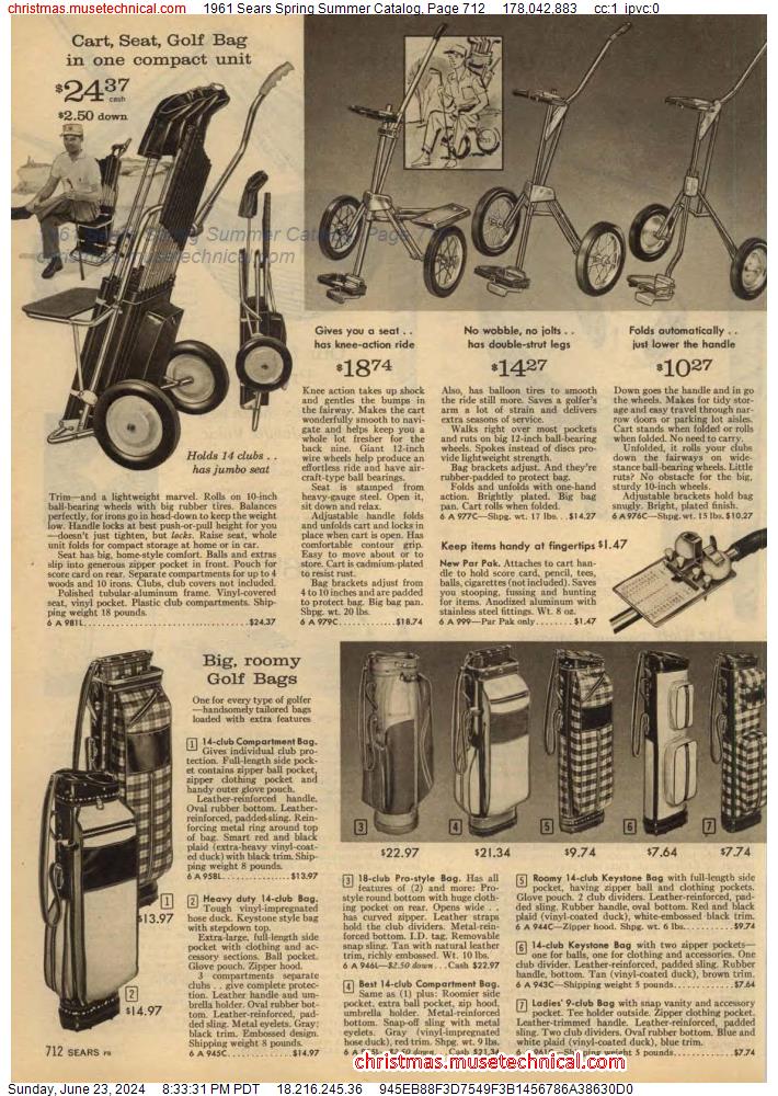 1961 Sears Spring Summer Catalog, Page 712