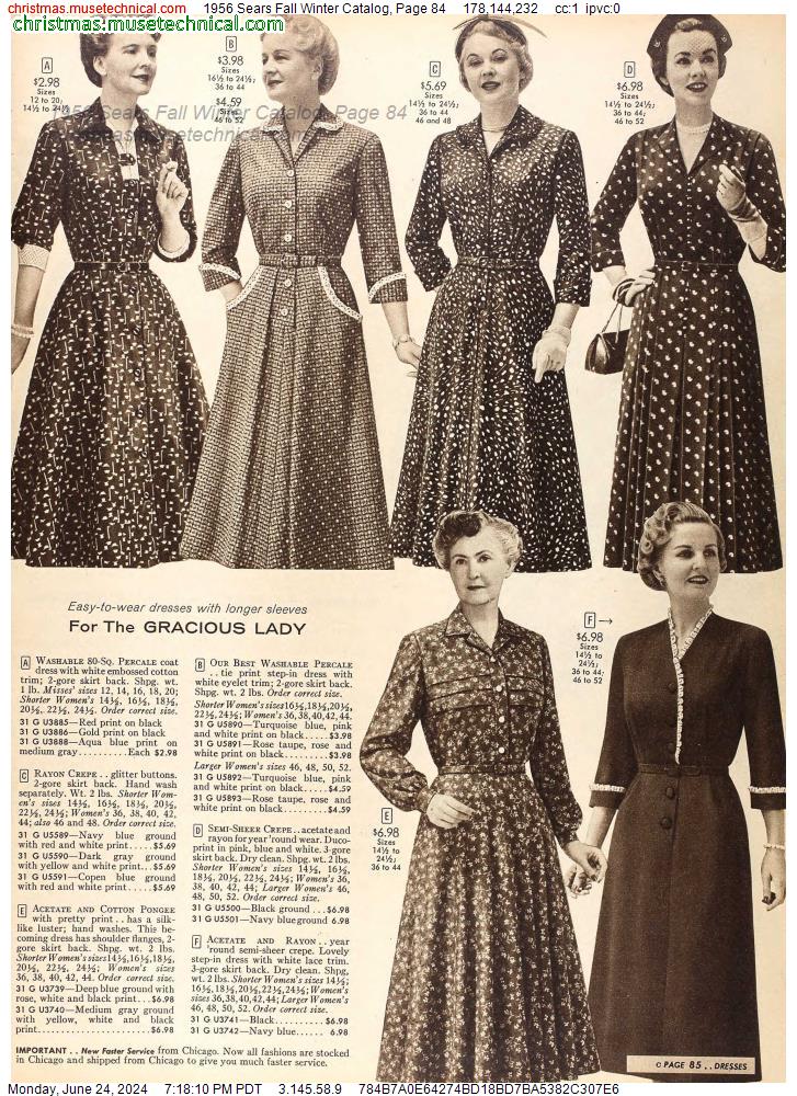 1956 Sears Fall Winter Catalog, Page 84