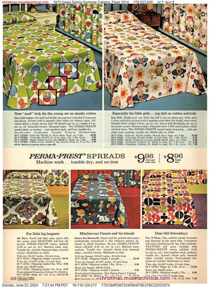 1970 Sears Spring Summer Catalog, Page 1014