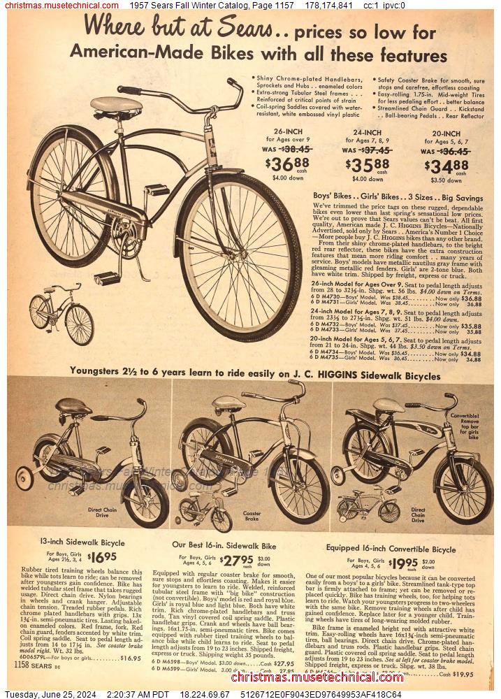 1957 Sears Fall Winter Catalog, Page 1157