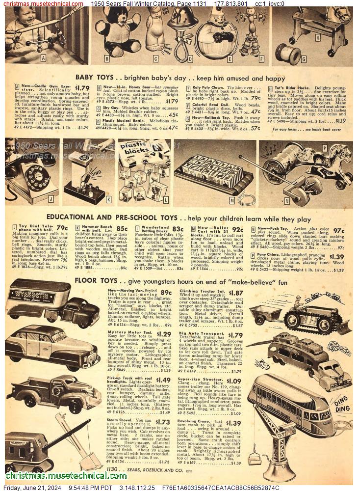 1950 Sears Fall Winter Catalog, Page 1131