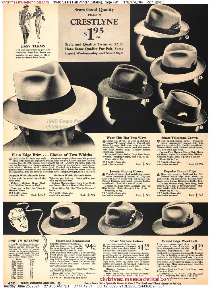 1940 Sears Fall Winter Catalog, Page 481