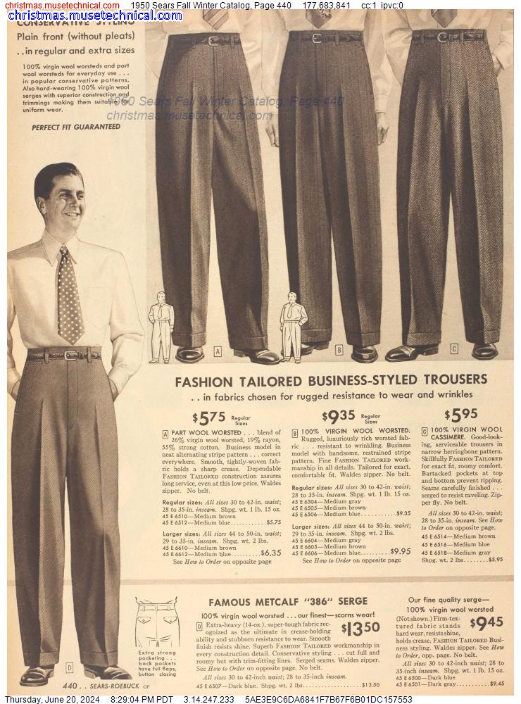1950 Sears Fall Winter Catalog, Page 440
