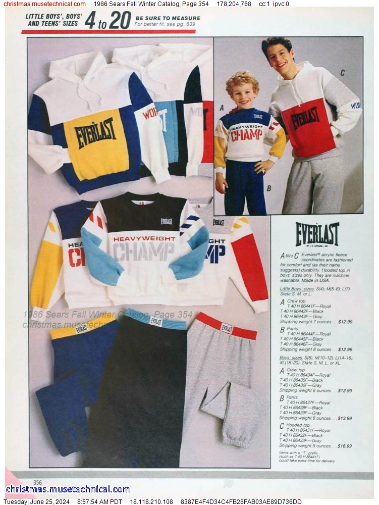 1986 Sears Fall Winter Catalog, Page 354