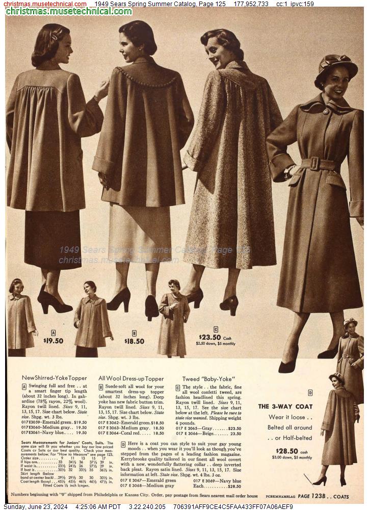 1949 Sears Spring Summer Catalog, Page 125