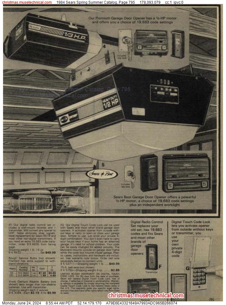 1984 Sears Spring Summer Catalog, Page 795