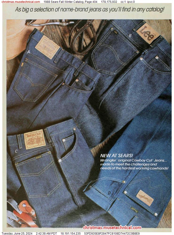 1988 Sears Fall Winter Catalog, Page 404