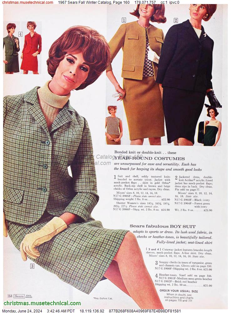 1967 Sears Fall Winter Catalog, Page 160