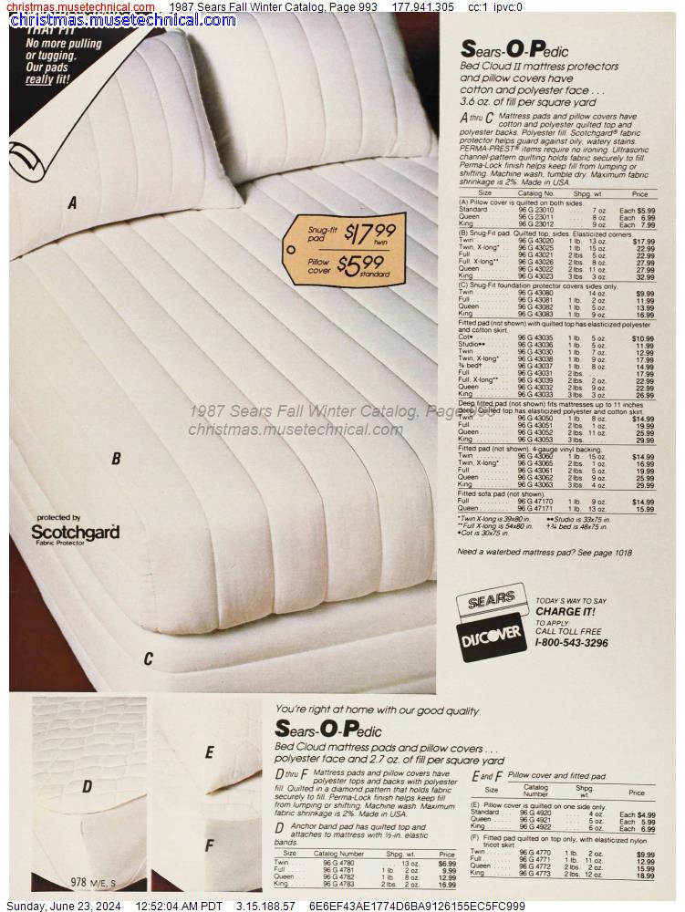 1987 Sears Fall Winter Catalog, Page 993