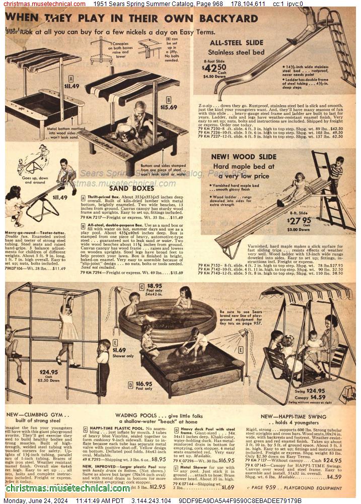 1951 Sears Spring Summer Catalog, Page 968