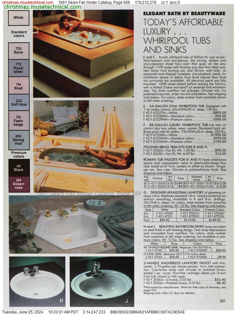 1991 Sears Fall Winter Catalog, Page 956