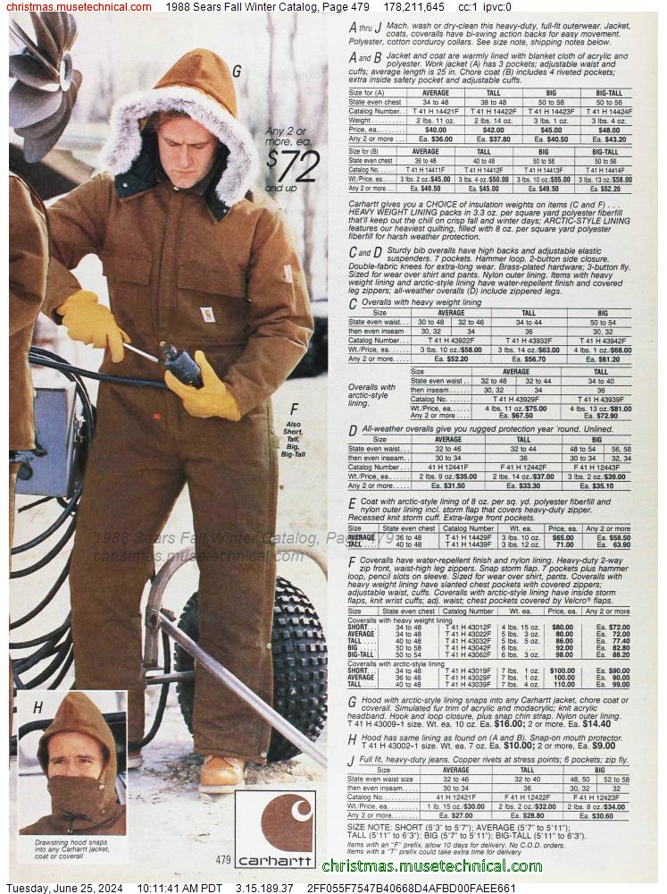1988 Sears Fall Winter Catalog, Page 479