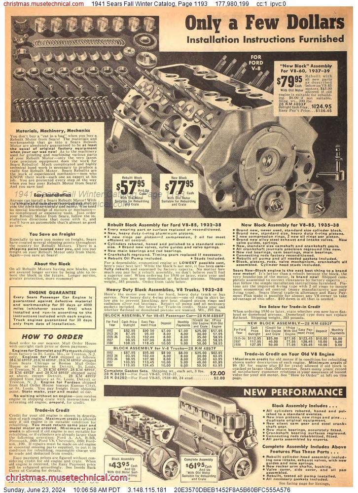 1941 Sears Fall Winter Catalog, Page 1193