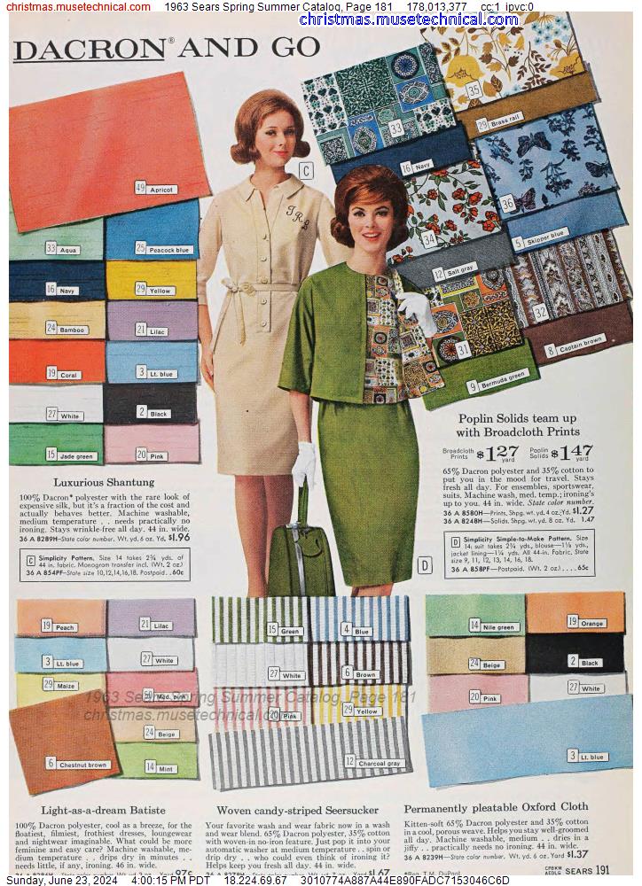 1963 Sears Spring Summer Catalog, Page 181