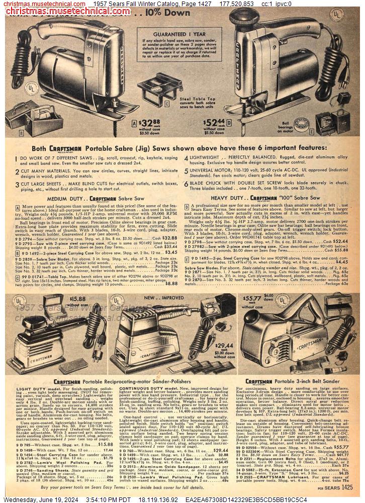 1957 Sears Fall Winter Catalog, Page 1427