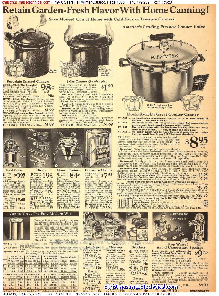 1940 Sears Fall Winter Catalog, Page 1025