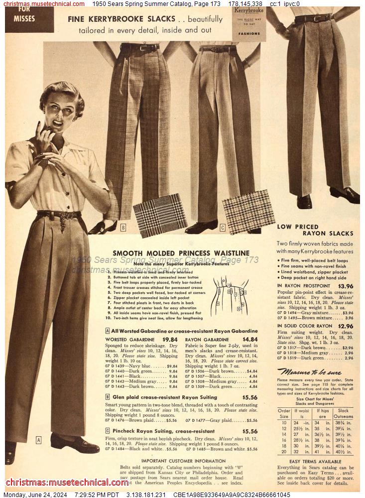 1950 Sears Spring Summer Catalog, Page 173