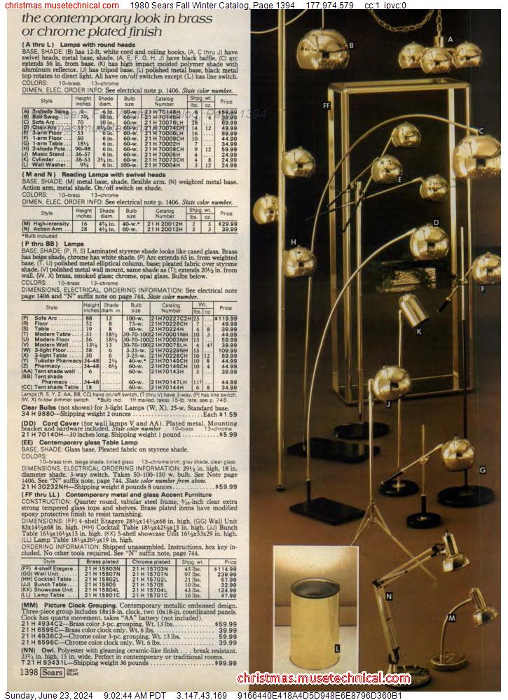 1980 Sears Fall Winter Catalog, Page 1394