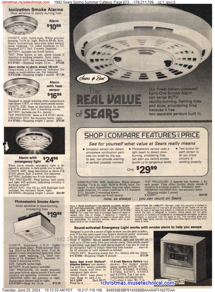 1982 Sears Spring Summer Catalog, Page 873