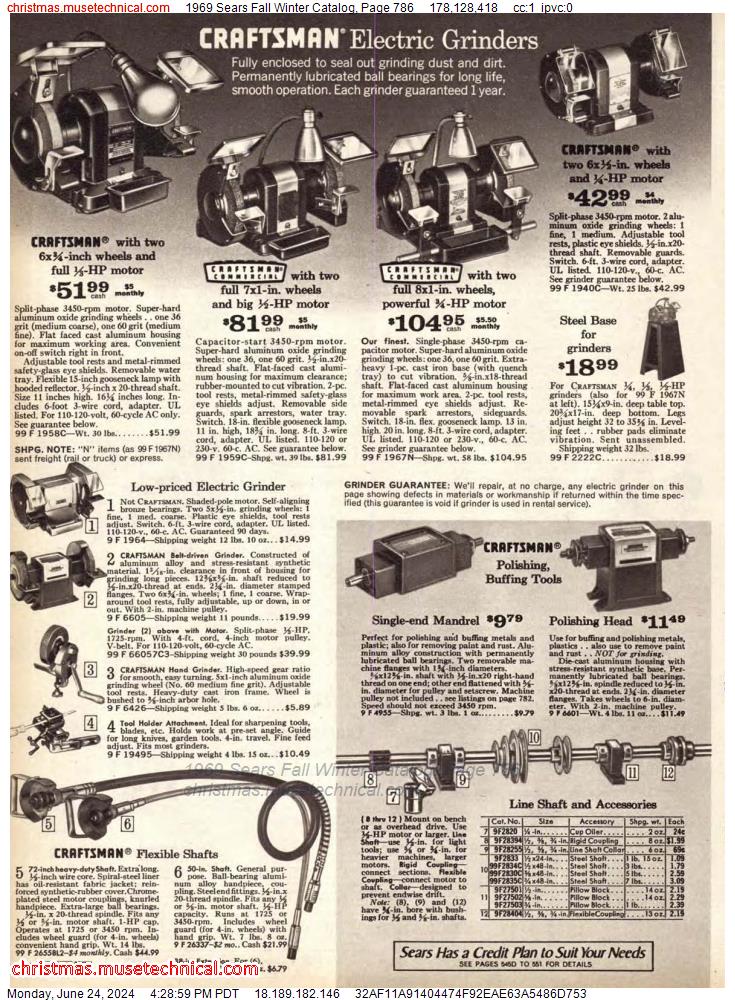 1969 Sears Fall Winter Catalog, Page 786
