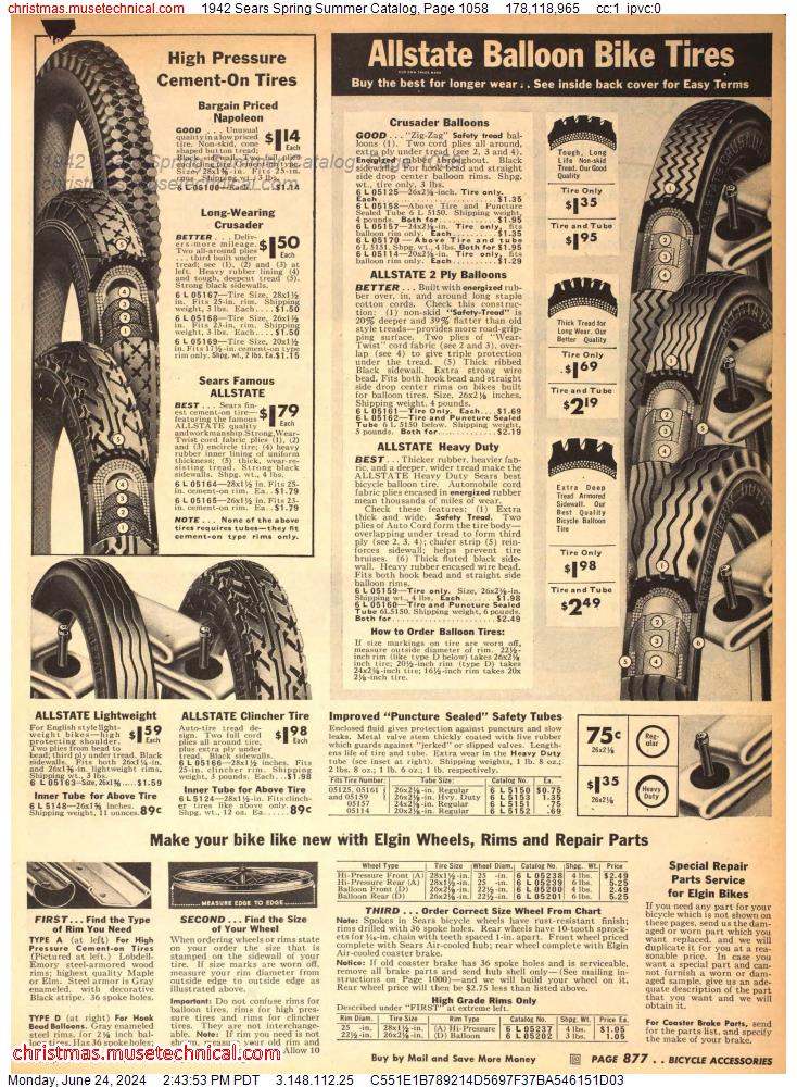 1942 Sears Spring Summer Catalog, Page 1058