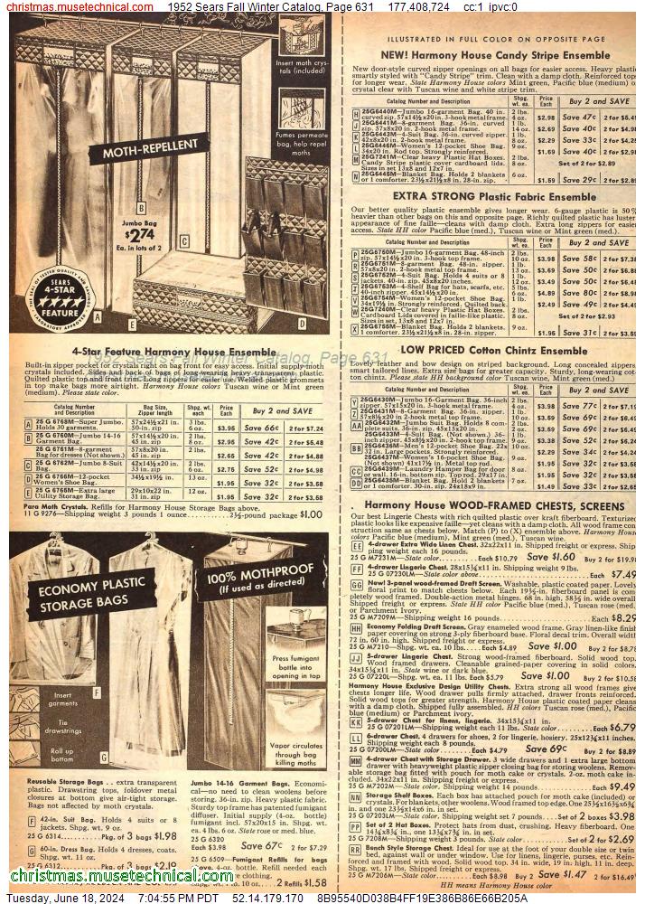 1952 Sears Fall Winter Catalog, Page 631