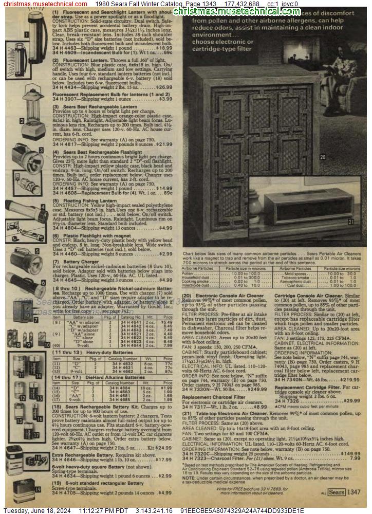 1980 Sears Fall Winter Catalog, Page 1343