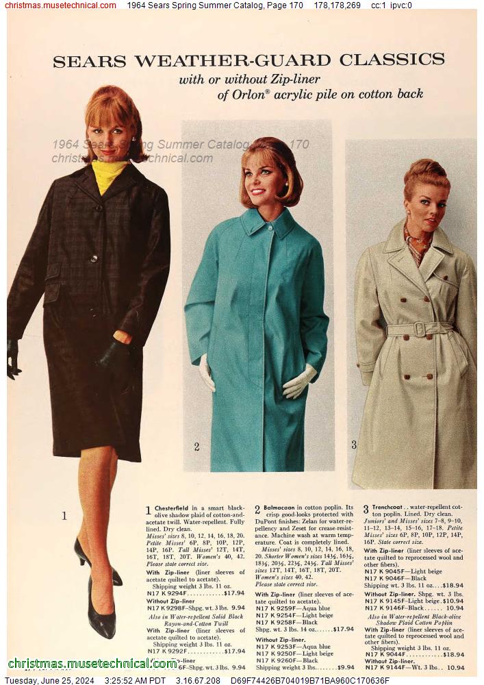 1964 Sears Spring Summer Catalog, Page 170