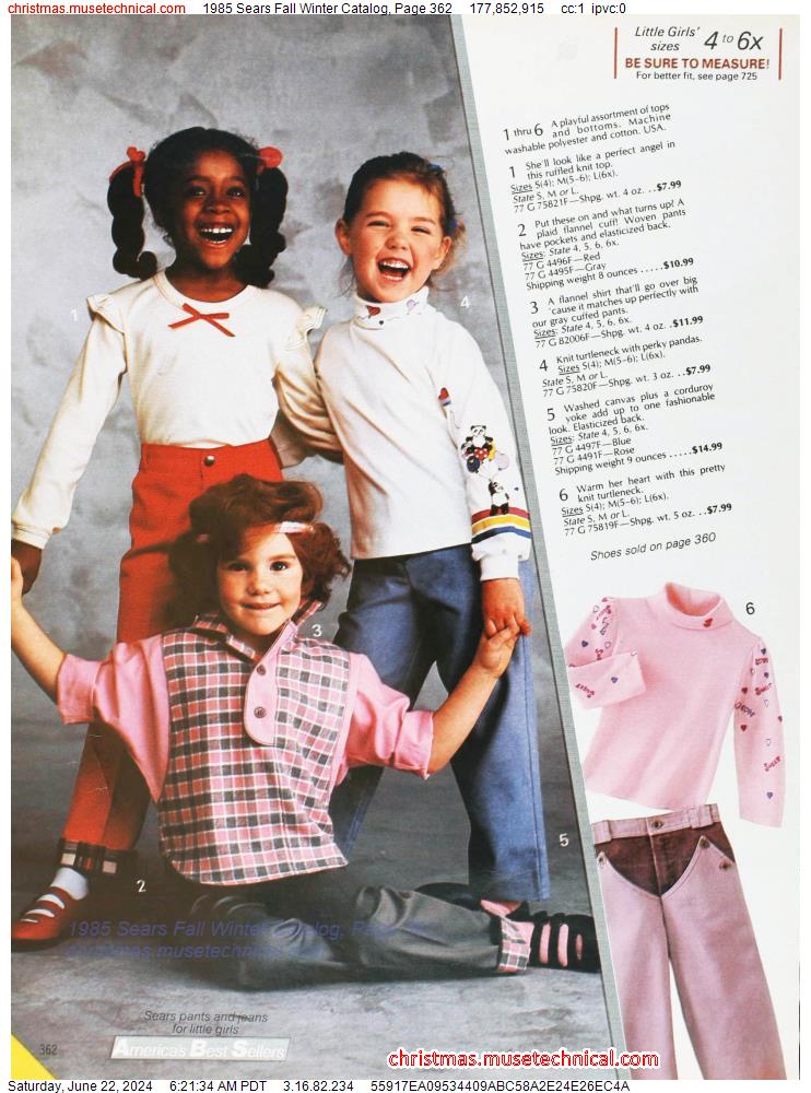 1985 Sears Fall Winter Catalog, Page 362