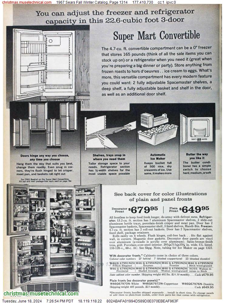 1967 Sears Fall Winter Catalog, Page 1314