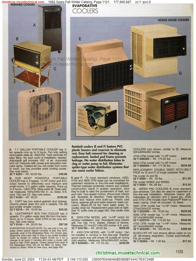 1992 Sears Fall Winter Catalog, Page 1121