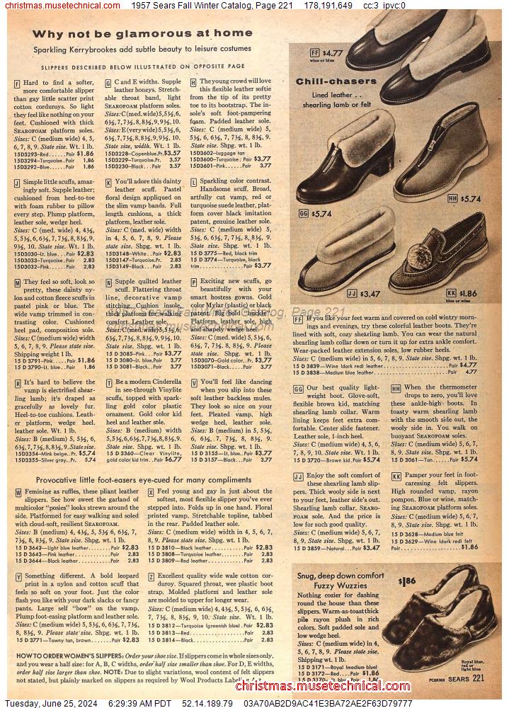 1957 Sears Fall Winter Catalog, Page 221