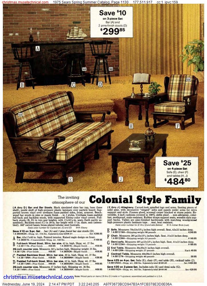 1975 Sears Spring Summer Catalog, Page 1130