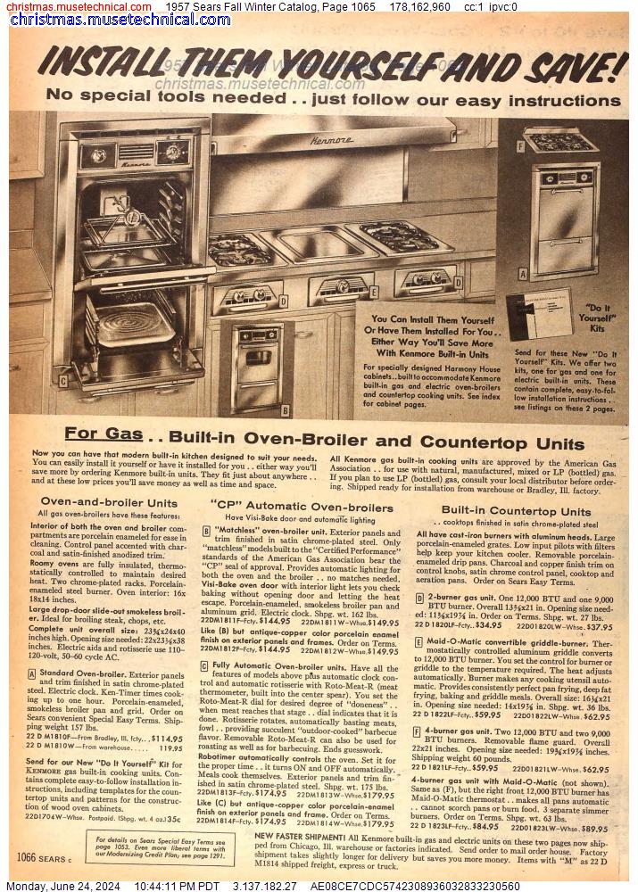 1957 Sears Fall Winter Catalog, Page 1065