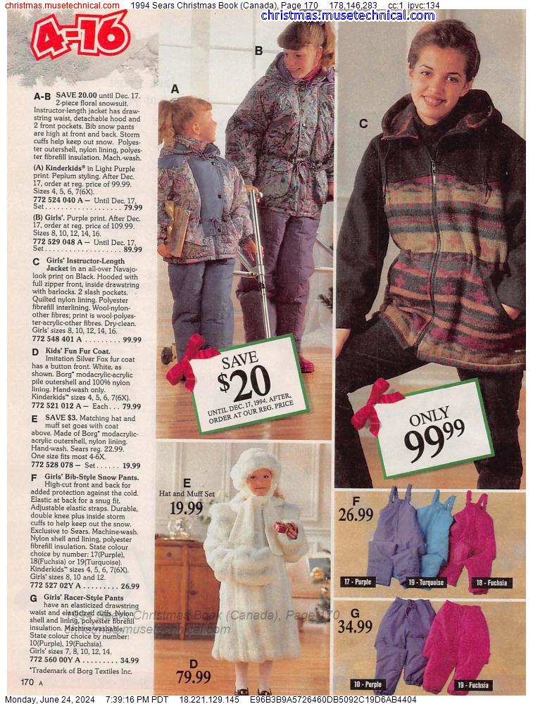 1994 Sears Christmas Book (Canada), Page 170